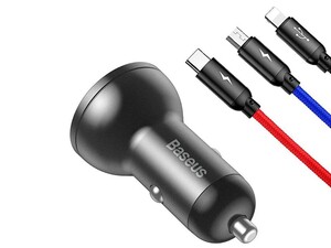 Baseus VCBXA Car Charger Suit 3 in 1 1.2m