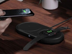 شارژر وایرلس دوتایی گوشی و اپل واچ بیسوس Baseus BS-W511 Cable Winder Wireless Charger