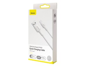 کابل شارژ سریع و انتقال داده تایپ سی بیسوس Baseus White Series VOOC Type-C Cable 1M