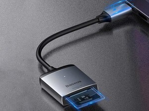 هاب آداپتور تایپ سی به کارتخوان بیسوس مدل BASEUS Enjoy Series Type-C to SD/TF Card Reader Hub Adapter دارای دو ورودی کارت اس دی و میکرو اس دی