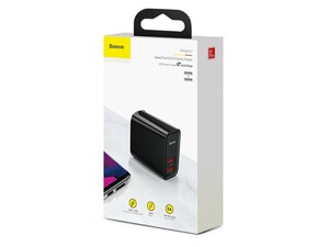 آداپتور دو پورت فست شارژ 30 وات بیسوس Baseus BS-EU906 USB-A Quick Travel Charger