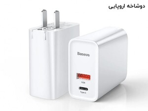 آداپتور سریع دو پورت 30 وات بیسوس Baseus Speed PPS BS-EU905/BS-CH905 Quick Charger USB+Type-C