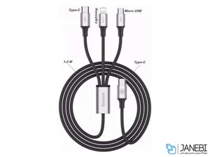 کابل تایپ سی سه سر بیسوس Baseus Rapid Series Type-C 3 In 1 Cable 1.2m