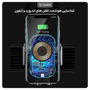 پایه نگهدارنده و شارژر وایرلس بیسوس Baseus Light Electric Car Holder Wireless Charger