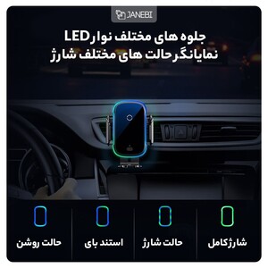 پایه نگهدارنده و شارژر وایرلس بیسوس Baseus Light Electric Car Holder Wireless Charger