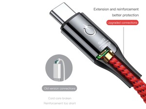 کابل شارژ هوشمند بیسوس Baseus C-shaped light intelligent Type-C cable