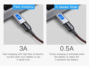 کابل شارژ هوشمند بیسوس Baseus C-shaped light intelligent cable