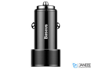 شارژر فندکی دو پورت سریع با کابل لایتنینگ بیسوس Baseus Small Screw Lightning Quick Car Charger