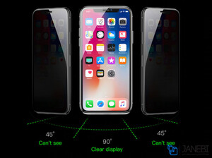 محافظ صفحه نمایش شیشه ای حفظ حریم شخصی بیسوس آیفون Baseus Anti-Peeping Privacy Glass Film Apple iPhone X/XS