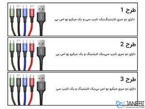 کابل 4 سر بیسوس Baseus Rapid series 4 in 1 Cable