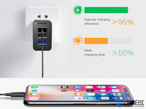 شارژر دیواری فست شارژ بیسوس Baseus Duke 3USB Smart Quick Charger