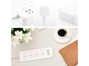 چند راهی و شارژر شیائومی 4 سوکت و 3 یو اس بی Xiaomi Mijia MJSWSKCXB-01QM Power Strip