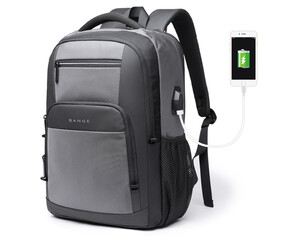 کوله پشتی ضد آب یو اس بی دار بنج BANGE BG-1921 Waterproof Backpack with USB Charging Port