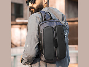 کوله پشتی تک بند یو اس بی دار بنج BANGE BG-7079 Multi-function Men&#39;s Crossbody Bag Backpack