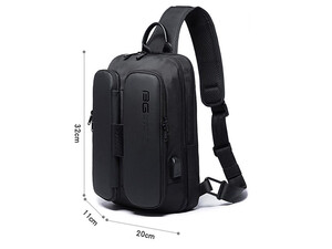 کوله پشتی تک بند یو اس بی دار بنج BANGE BG-7079 Multi-function Men&#39;s Crossbody Bag Backpack