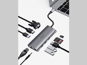 قیمت هاب تایپ سی 10 پورت فلزی ویوو WiWU Alpha A11312H Usb C Hub 10-in-1