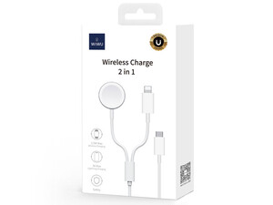 قیمت کابل شارژ دو سر تایپ سی به لایتنینگ 20 وات و شارژر بی سیم اپل واچ ویوو WiWU Wireless Charger Watch And Phone/Ipad M10