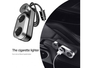 شارژر فندکی سریع دو پورت راک Rock 2in1 Car Cigarette Lighter Socket