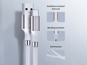 کابل شارژ و انتقال داده تایپ سی راک Rock Magnetic Silicone Type-C Cable 1.8M بدنه باکیفیت