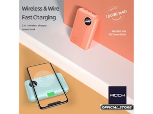 پاور بانک و شارژر وایرلس راک Rock P75 Mini Camera PD Wireless Power Bank 10000mAh