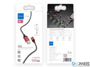 کابل لایتنینگ رقص نور راک Rock R6 Lightning Cable 1M