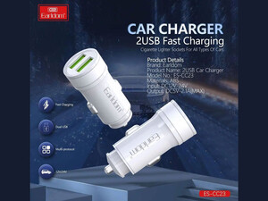 شارژر فندکی دو پورت یو اس بی ارلدام Earldom 2port car charger ES-CC23