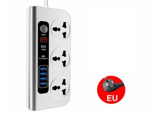 چند راهی و شارژر 3 سوکت و 4 یو اس بی تایمردار ارلدام Earldom ES-SC02 EU Smart Power Strip