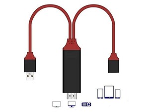 کابل اچ دی ام آی و شارژر ارلدام Earldom USB To HDMI HDTV Cable ET-W8 1M