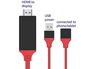 کابل اچ دی ام آی و شارژر ارلدام Earldom USB To HDMI HDTV Cable ET-W8 1M