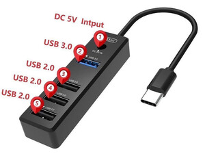 هاب تایپ سی 4 پورت ارلدام Earldom ET-HUB08 USB-C Hub