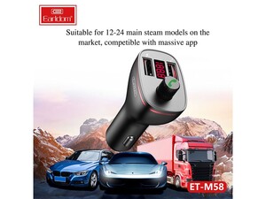 شارژر فندکی با قابلیت پخش موسیقی و تماس ارلدام Earldom Bluetooth Car Charger ET-M58