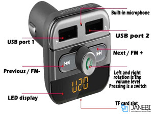 شارژر فندکی و هندزفری ارلدام Earldom ET-M11 Bluetooth Car Charger