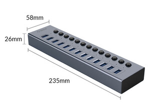 قیمت هاب 13 پورت یو اس بی فلزی اوریکو ORICO BT2U3-13AB Multi-port Hub With Individual Switches