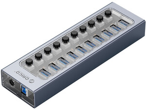 خرید هاب یو اس بی  10 پورت اوریکو ORICO-AT2U3-10AB Multi-Port Hub With Individual Switches