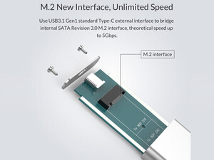 باکس هارد اس اس دی M2 به Type-C اوریکو ORICO M2G-C3 M.2 to Type-C High-speed SSD Enclosure