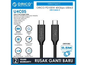 قیمت کابل تاندربولت 50 سانتی متری اوریکو ORICO U4C05 ORICO USB4.0 Multifunctional Cable