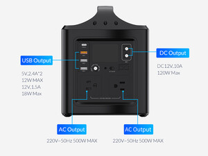 خرید اینورتر و پاور بانک قابل حمل چند منظوره اوریکو ORICO-PA500-2A4U Portable Power Station