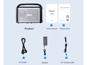 خرید اینورتر و پاور بانک قابل حمل اوریکو با ظرفیت 124800 میلی آمپر ساعتORICO-PA300-1A4U Portable Power Station