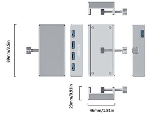 هاب 4 پورت اوریکو ORICO MH4PU-P 4 Ports USB3.0 Clip-type Hub