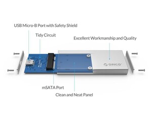 باکس مبدل mSATA به USB 3.0 اوریکو ORICO MSA-U3 mSATA Hard Drive Enclosure