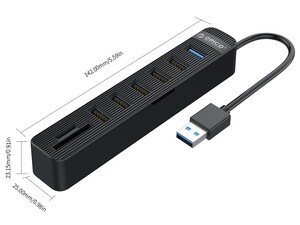 هاب 6 پورت و رم ریدر اوریکو ORICO TWU32-6AST 6-Port USB3.0 HUB with Card Reader