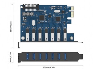 هاب اینترنال 7 پورت یو اس بی 3.0 اوریکو Orico PVU3-7U USB 3.0 7Port Hub