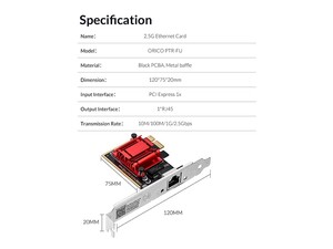 کارت شبکه RJ45 اوریکو  Orico PTR-FU 2.5G Ethernet Card