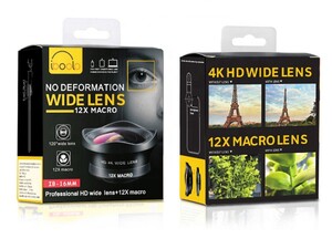 لنز واید و مایکرو گوشی موبایل Iboolo IB-16MM HD Wide Lens+12X Macro