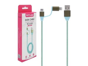 کابل دو سر میکرو یو اس بی و لایتنینگ تسکو TSCO TC A101 USB to 2 in 1 Cable 1m