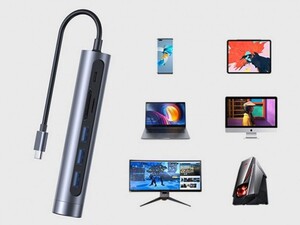 آداپتور هاب چند منظوره جویروم Joyroom USB 3.0*3+HDMI+Type-C+TF+SD S-H112