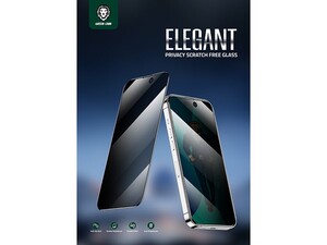 محافظ صفحه نمایش شیشه ای حریم شخصی آیفون 14 پرو مکس گرین Green iPhone 14 Pro Max 3D Elegant Privacy Glass