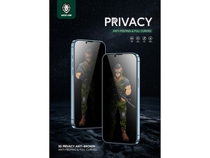 محافظ صفحه نمایش شیشه ای حریم شخصی آیفون گرین Green iPhone 12 Pro Max Privacy Pro Anti-Peeping Full Curved Glass