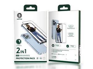 قاب و گلس آیفون 13 گرین Green iphone 13 2 in 1 Protection Pack