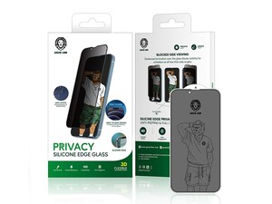 محافظ صفحه نمایش حریم شخصی آیفون 13 و 13 پرو گرین Green Lion 3D Silicone Privacy Glass Screen Protector Compatible w/ iPhone 13/ 13 Pro Max 6.7" GNI13PM3HDSIPV